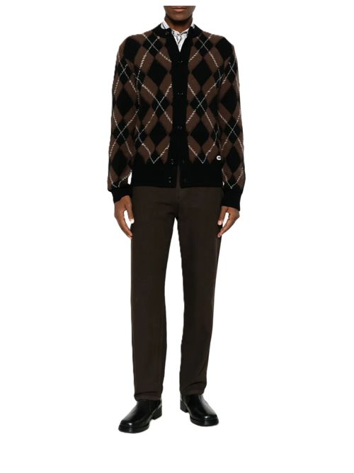 Cardigan a rombi in lana Ami Paris | HKC400.KN0202A352 BLACK/CHOCOLATE